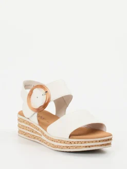 Gabor – Keilsandalette aus Lammleder Offwhite