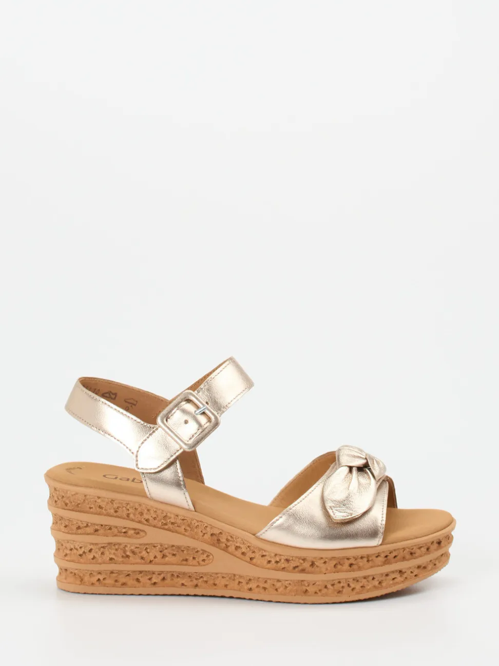 Gabor – Keilsandalette aus Metallicleder goldfarben