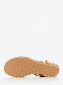 Gabor – Keilsandalette aus Metallicleder goldfarben