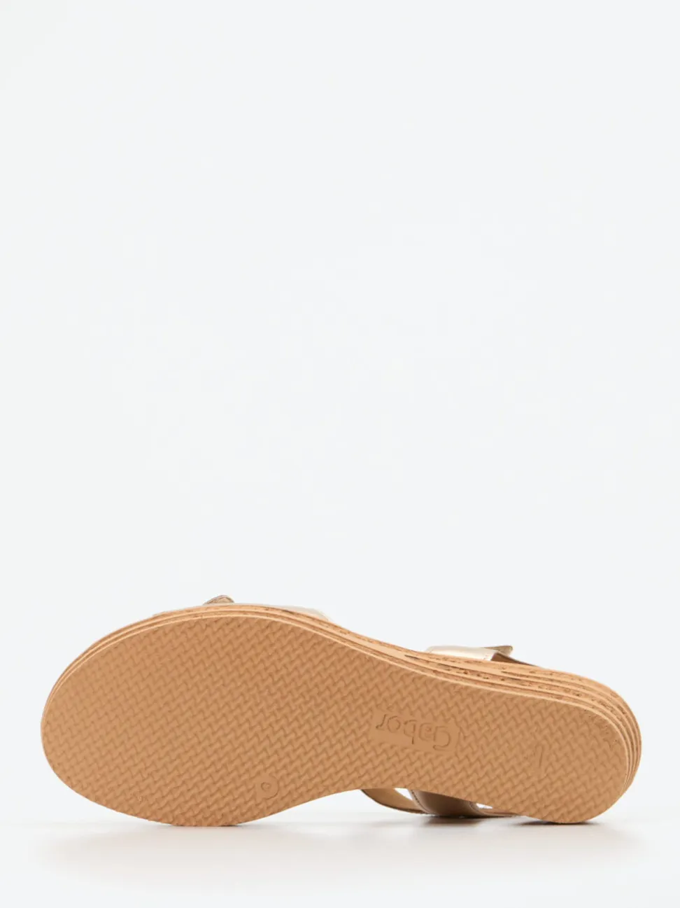 Gabor – Keilsandalette aus Metallicleder goldfarben