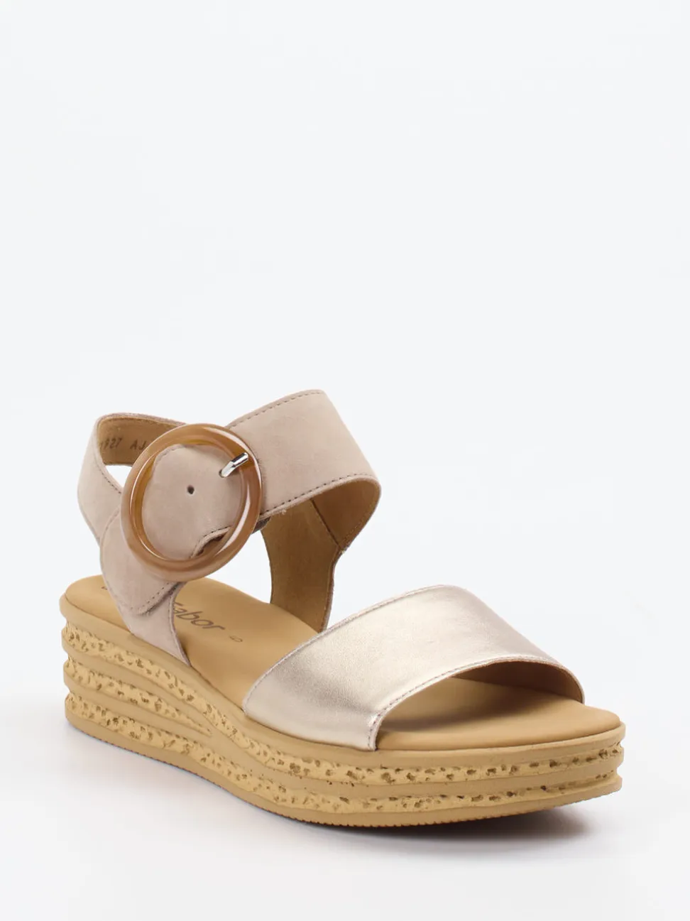 Gabor – Keilsandalette aus Veloursleder Braun