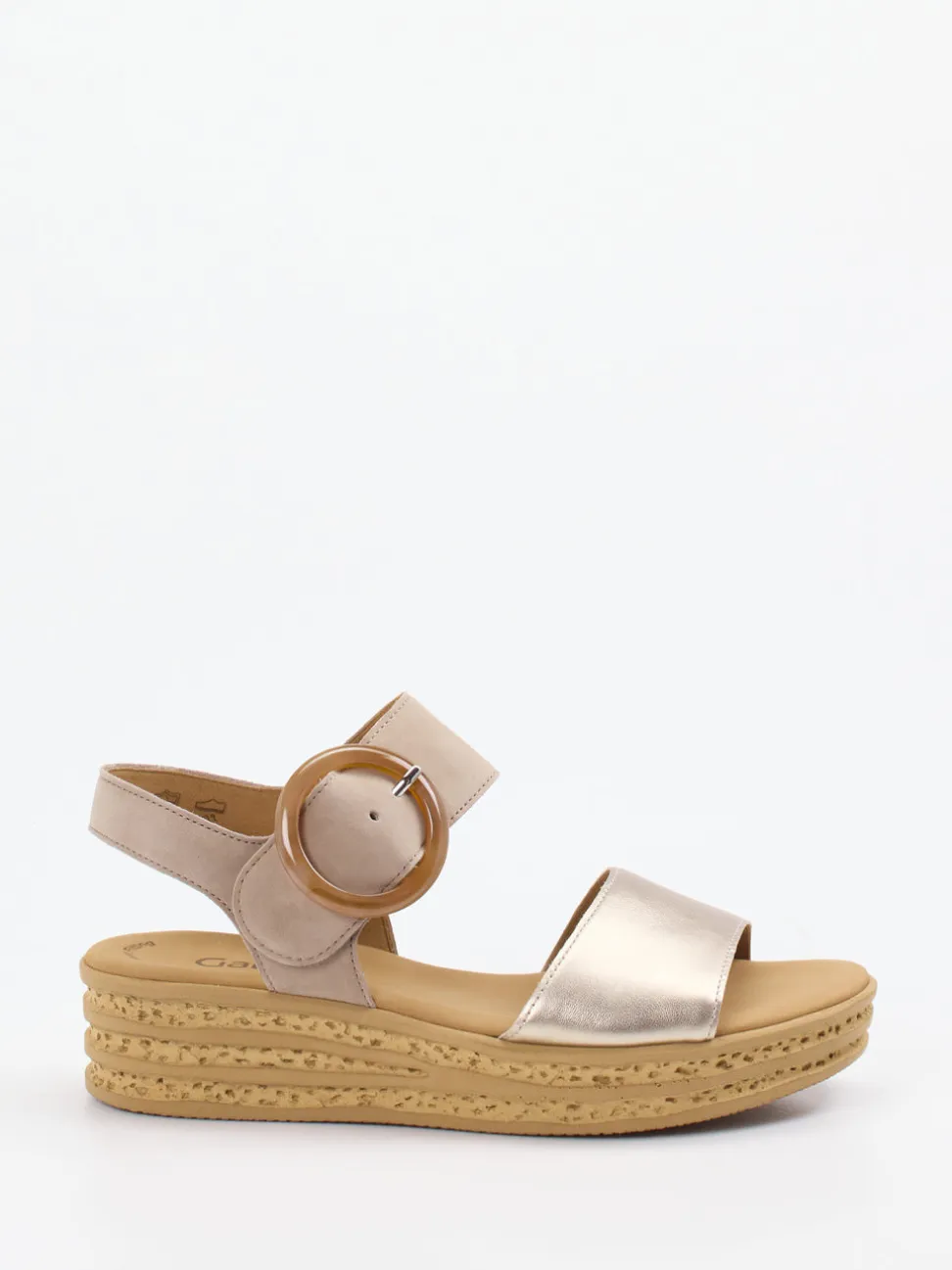 Gabor – Keilsandalette aus Veloursleder Braun