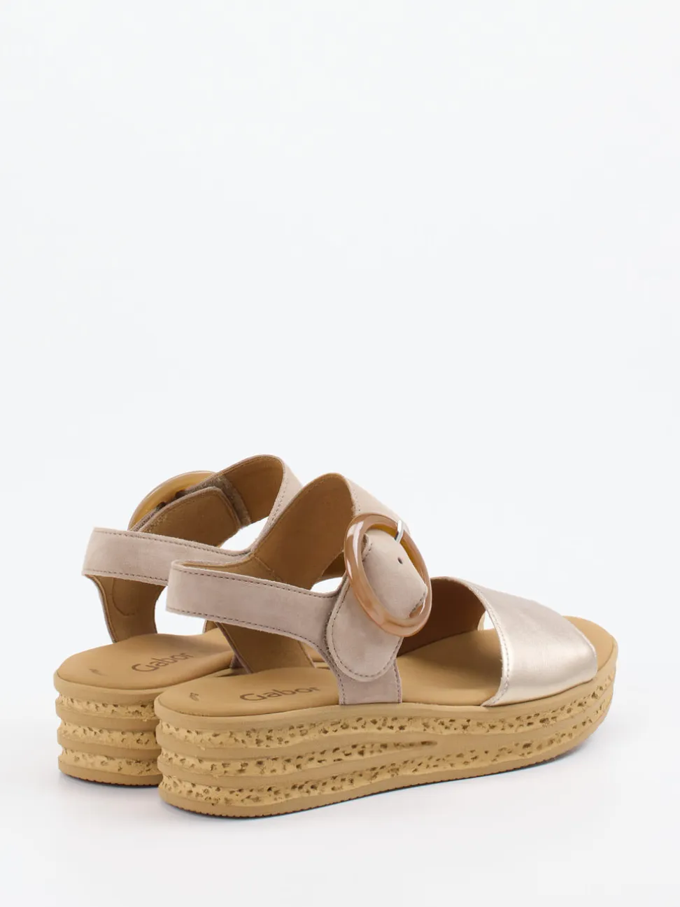Gabor – Keilsandalette aus Veloursleder Braun