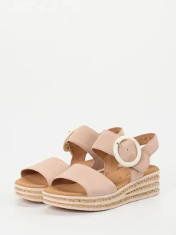 Gabor – Keilsandalette aus Veloursleder rosé