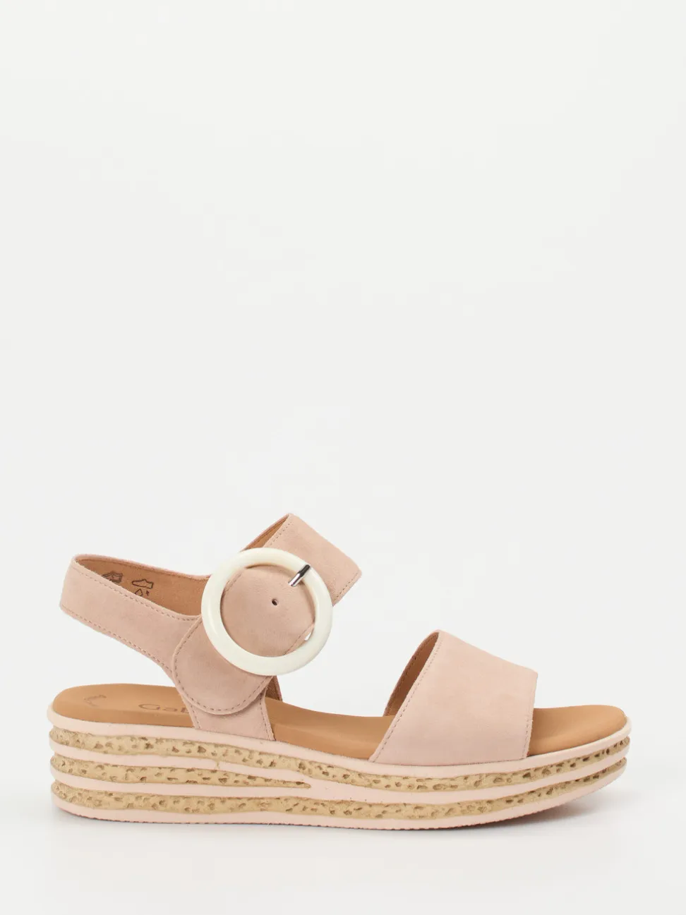 Gabor – Keilsandalette aus Veloursleder rosé