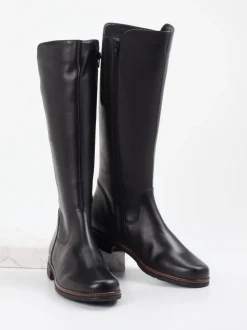 Gabor – Kniehohe Stiefel aus Kalbleder Schwarz