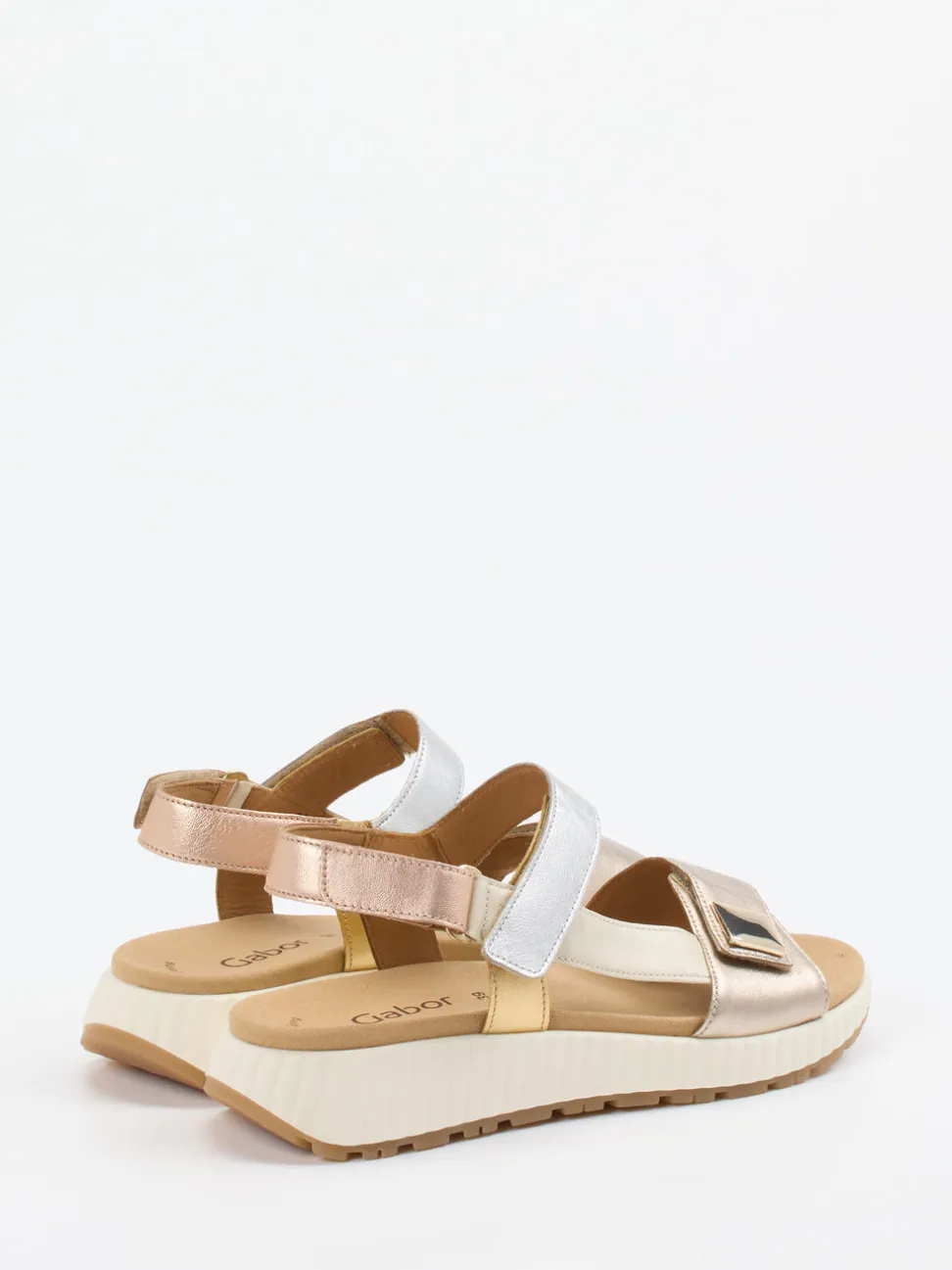 Gabor – Komfort-Sandale aus Metallicleder multi