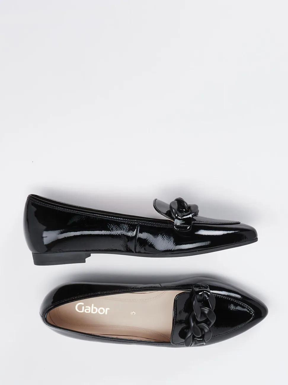 Gabor – Loafer aus Lackleder schwarz glänzend