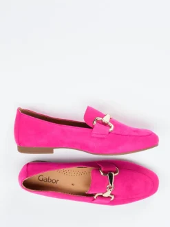 Gabor – Loafer aus Veloursleder in Pink