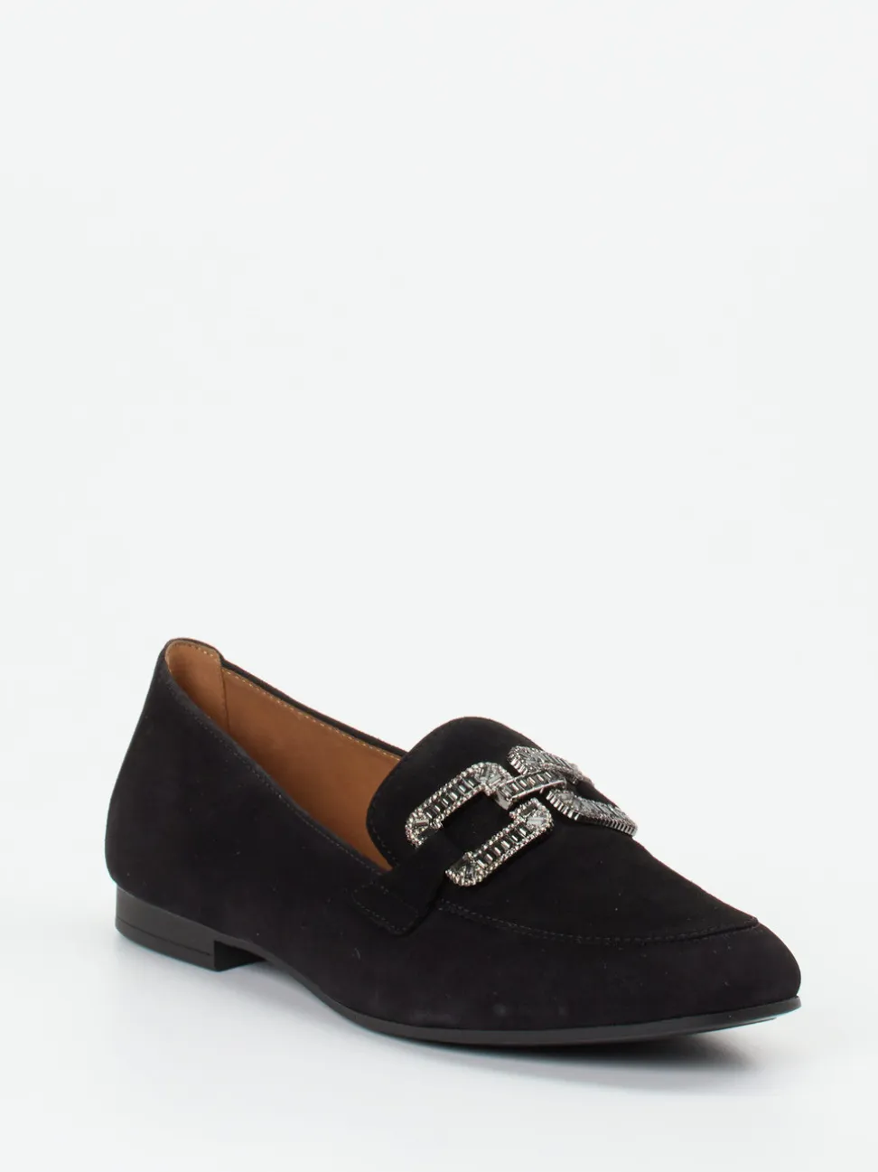Gabor – Loafer aus Veloursleder Schwarz Strass