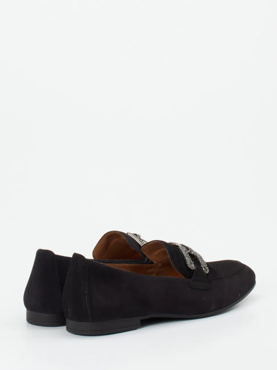 Gabor – Loafer aus Veloursleder Schwarz Strass