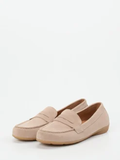 Gabor – Loafer aus Veloursleder in Beige