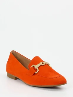 Gabor – Loafer aus Veloursleder in Orange