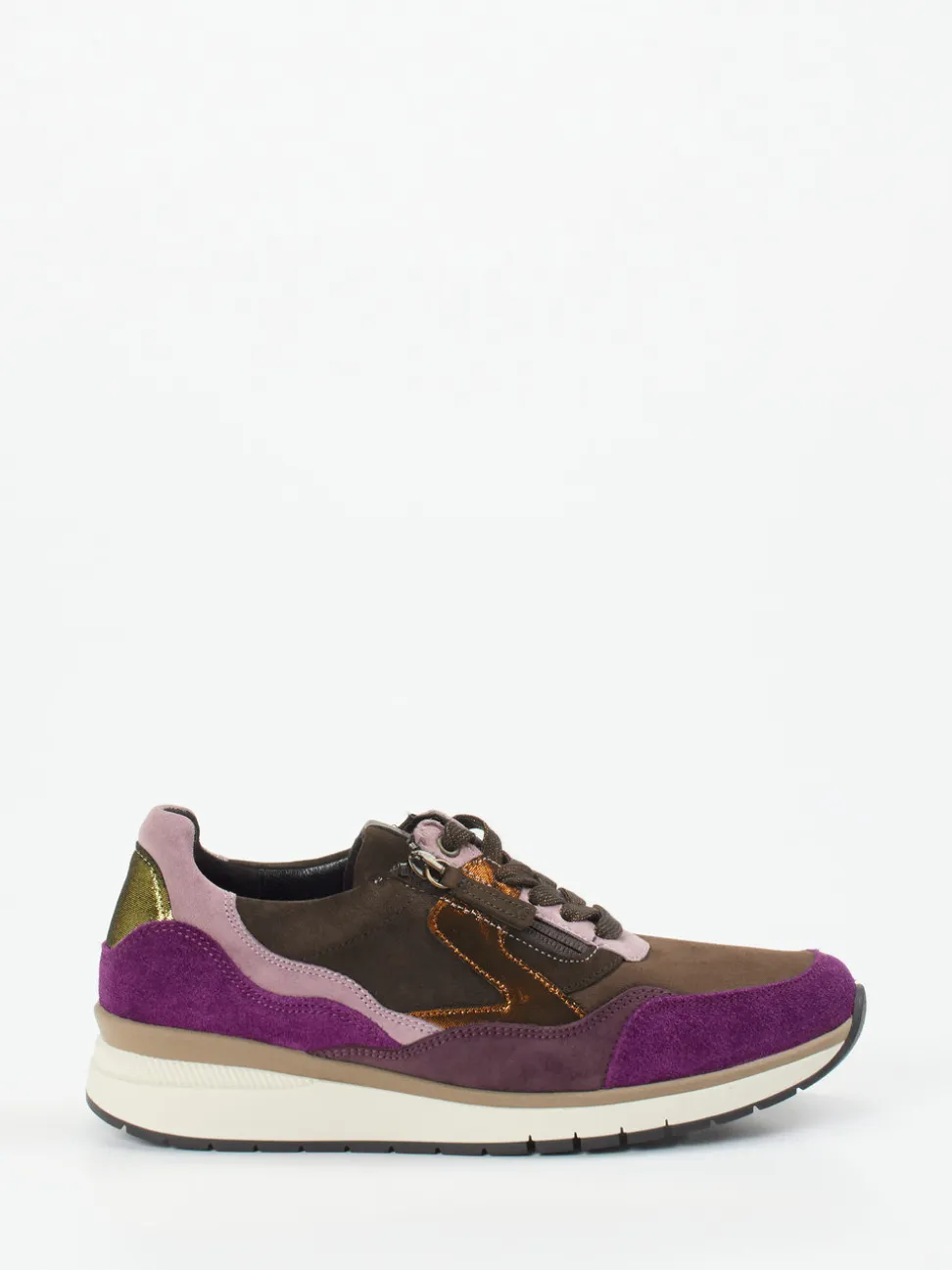 Gabor – Low-Top Sneaker aus Stretch und Veloursleder