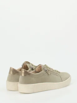 Gabor – Low-Top Sneaker aus Veloursleder Salbeigrün