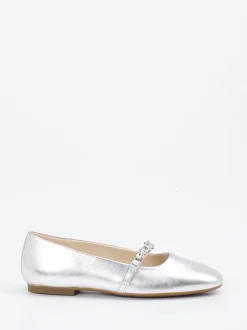 Gabor – Mary Jane Ballerinas aus Metallicleder silber
