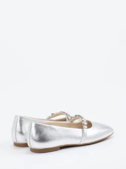 Gabor – Mary Jane Ballerinas aus Metallicleder silber