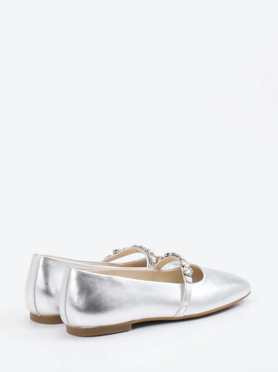 Gabor – Mary Jane Ballerinas aus Metallicleder silber
