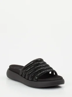 Gabor – Pantolette aus Metallicleder Schwarz