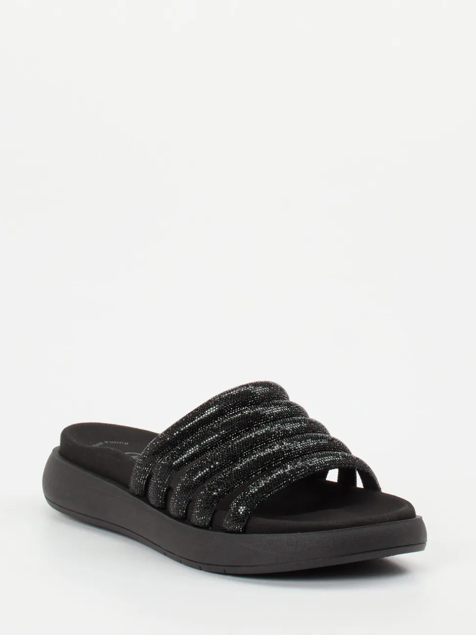 Gabor – Pantolette aus Metallicleder Schwarz