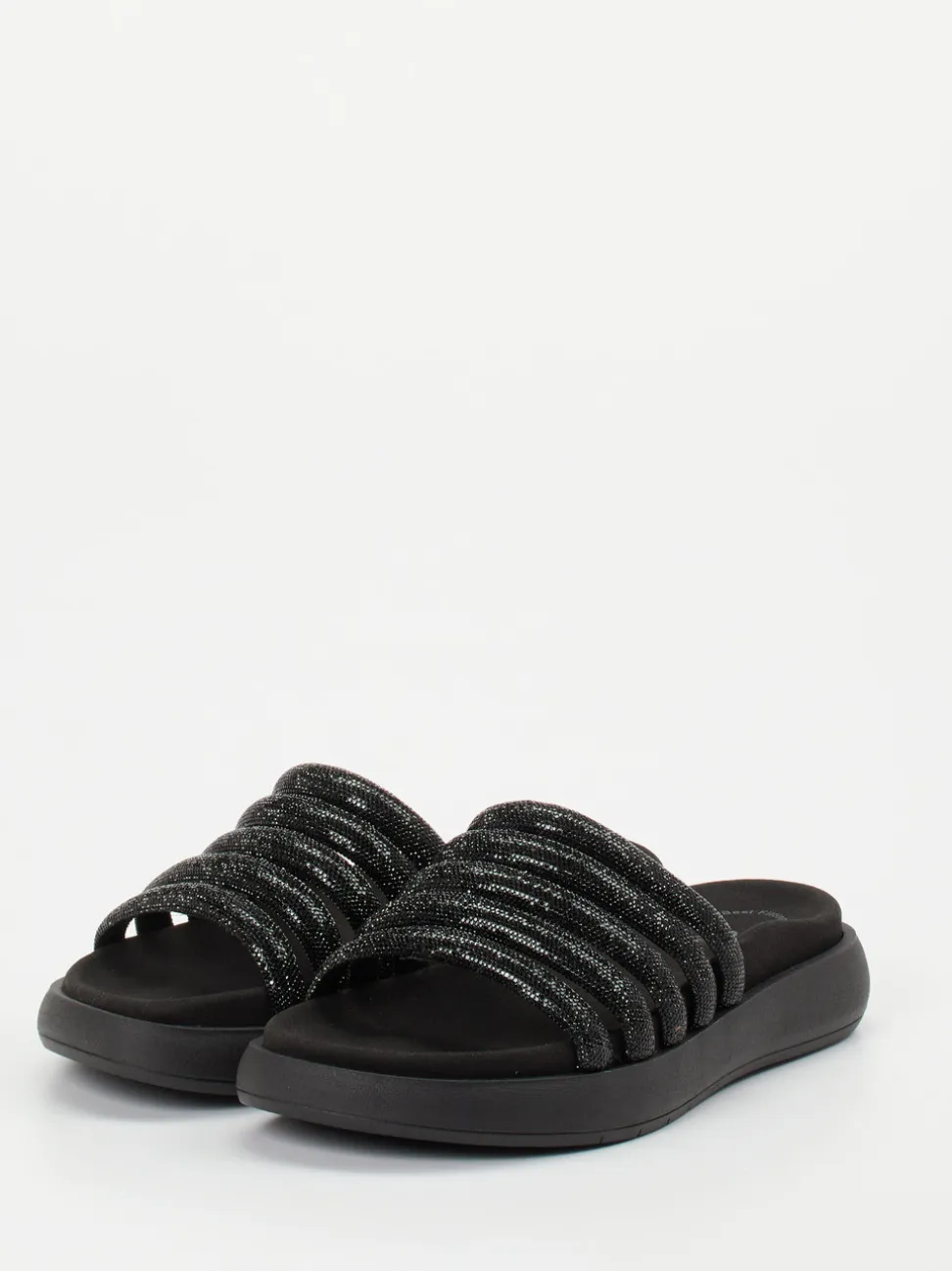 Gabor – Pantolette aus Metallicleder Schwarz