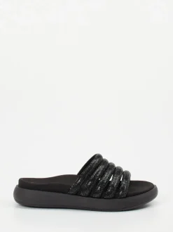 Gabor – Pantolette aus Metallicleder Schwarz