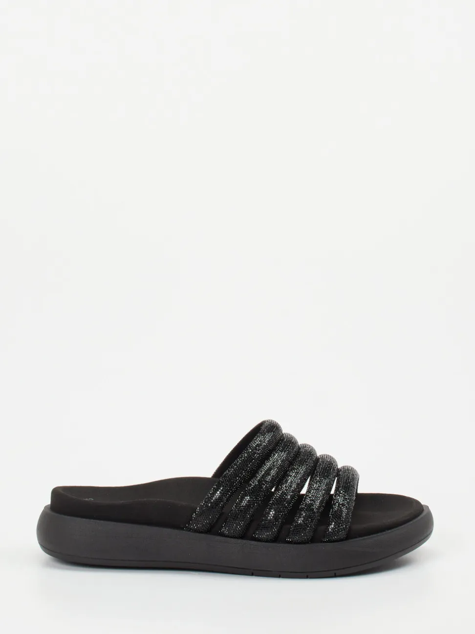 Gabor – Pantolette aus Metallicleder Schwarz