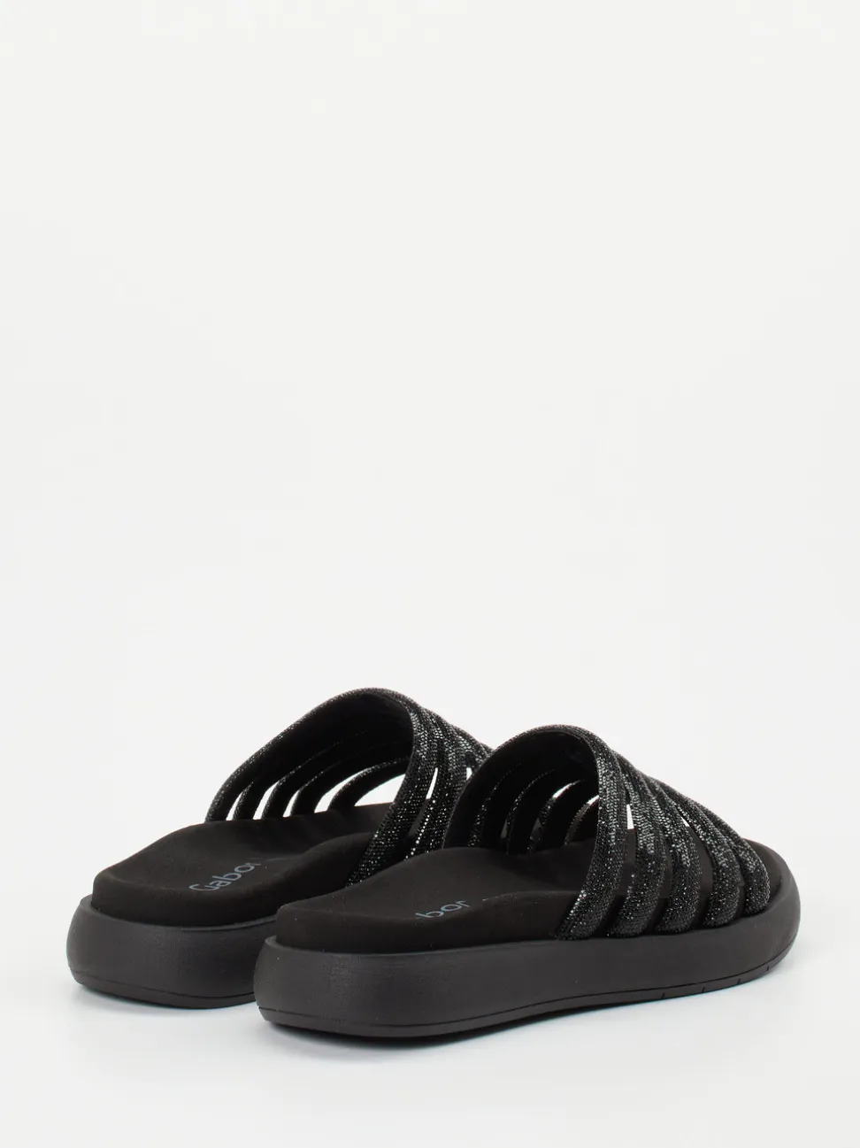 Gabor – Pantolette aus Metallicleder Schwarz