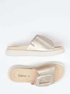 Gabor – Pantolette aus Metallicleder goldfarben