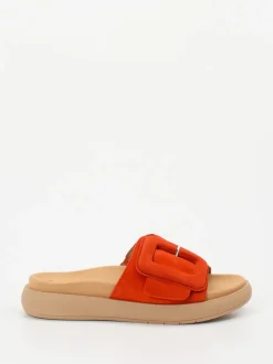 Gabor – Pantolette aus Veloursleder in Tomatenrot