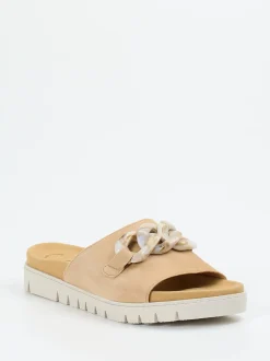 Gabor – Pantolette aus Veloursleder mit Gliederkette