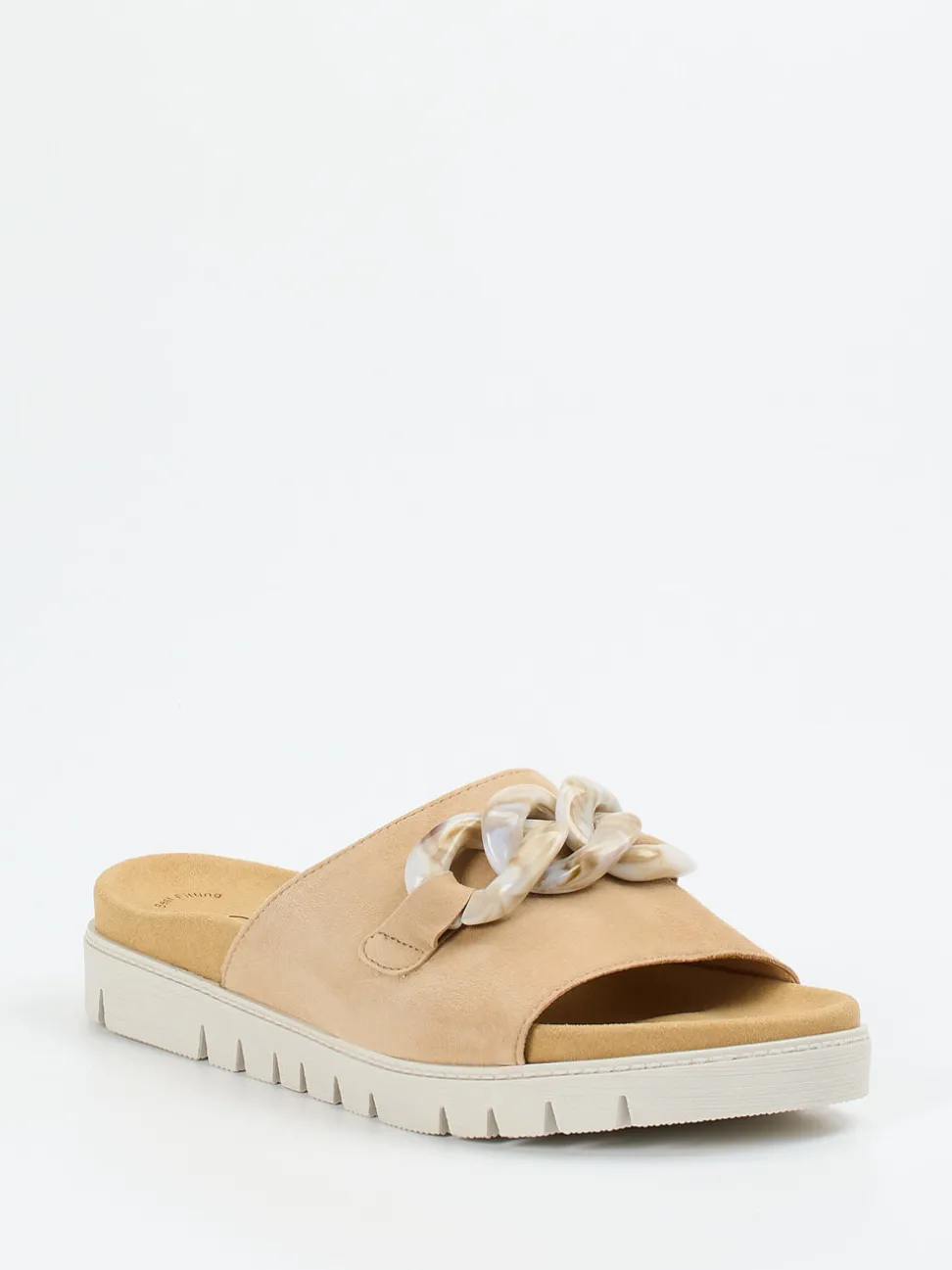 Gabor – Pantolette aus Veloursleder mit Gliederkette