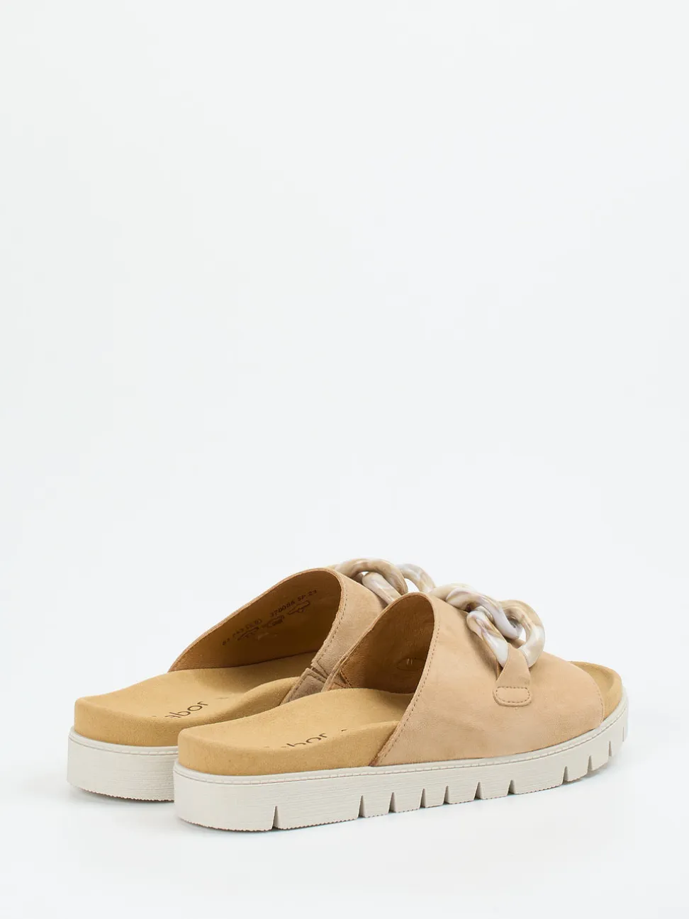 Gabor – Pantolette aus Veloursleder mit Gliederkette
