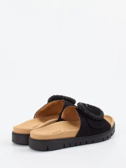 Gabor – Pantolette aus Veloursleder Schwarz