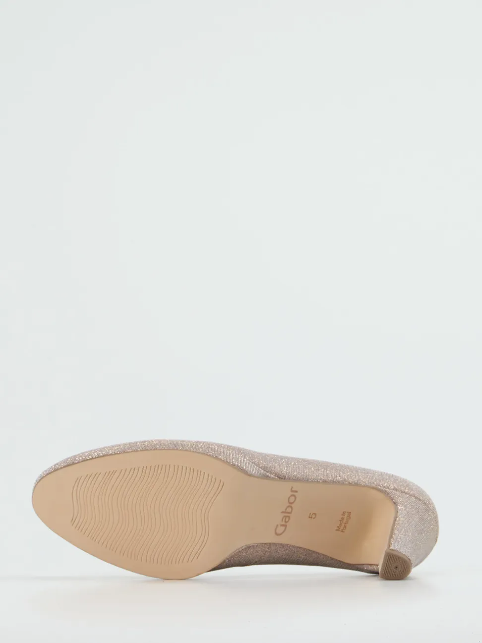 Gabor – Plateau-Pumps aus Metallicleder Champagner