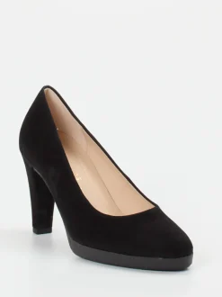 Gabor – Plateau-Pumps aus Veloursleder schwarz