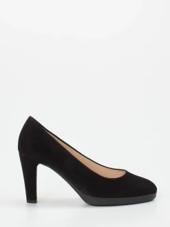 Gabor – Plateau-Pumps aus Veloursleder schwarz