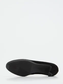 Gabor – Plateau-Pumps aus Veloursleder schwarz
