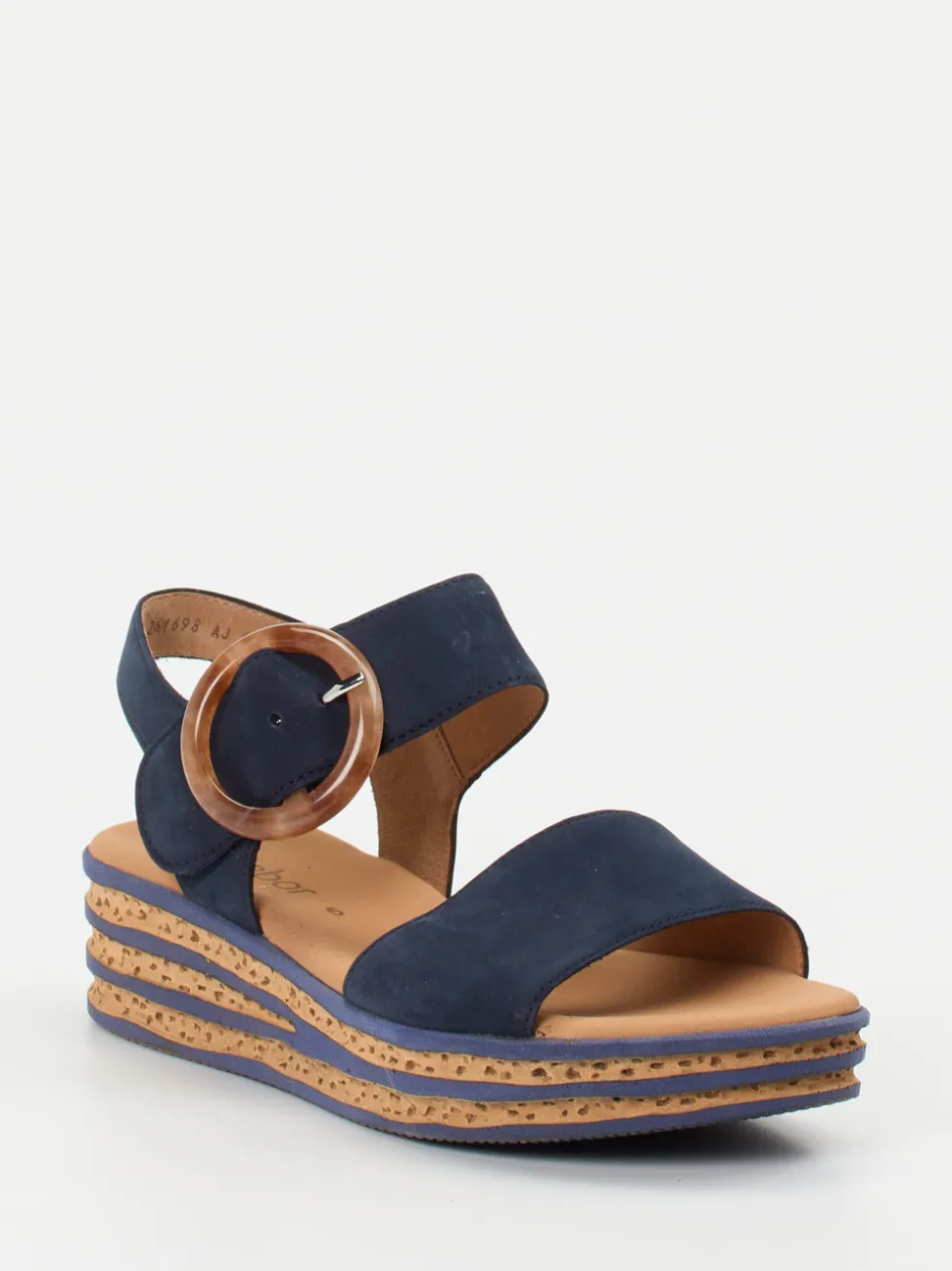 Gabor – Plateau-Sandale aus Nubukleder Dunkelblau