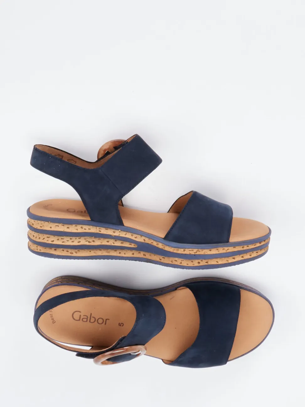 Gabor – Plateau-Sandale aus Nubukleder Dunkelblau