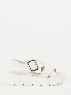 Gabor – Plateausandale aus Lammleder Offwhite
