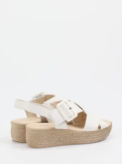 Gabor – Plateau-Sandalen aus Lammleder Off-White