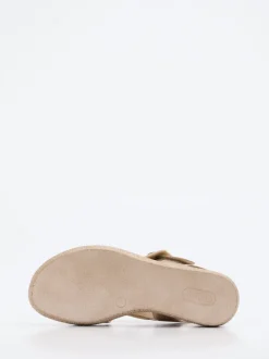 Gabor – Plateausandalen aus Metallicleder gold