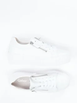 Gabor – Plateau-Sneaker aus Lammleder Weiß