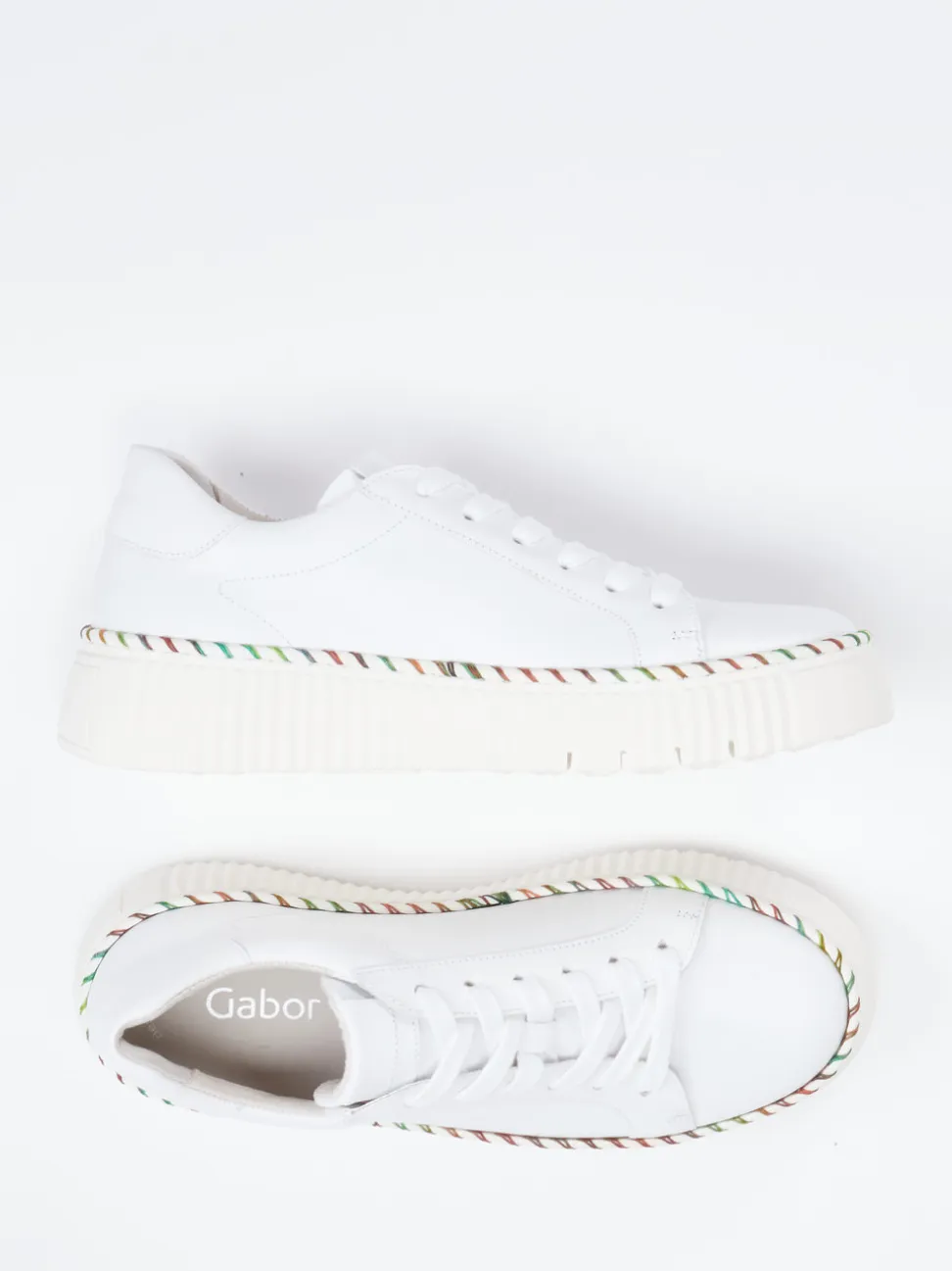 Gabor – Plateau-Sneaker aus Kalbleder Weiß