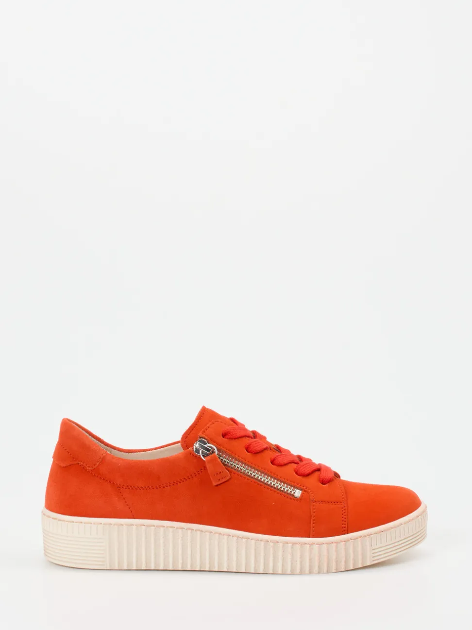 Gabor – Plateau-Sneaker aus Veloursleder Orangerot