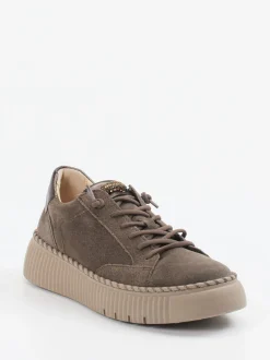Gabor – Plateau-Sneaker aus Veloursleder Taupe