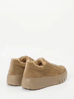 Gabor – Plateau-Sneaker aus Lammleder sandbeige