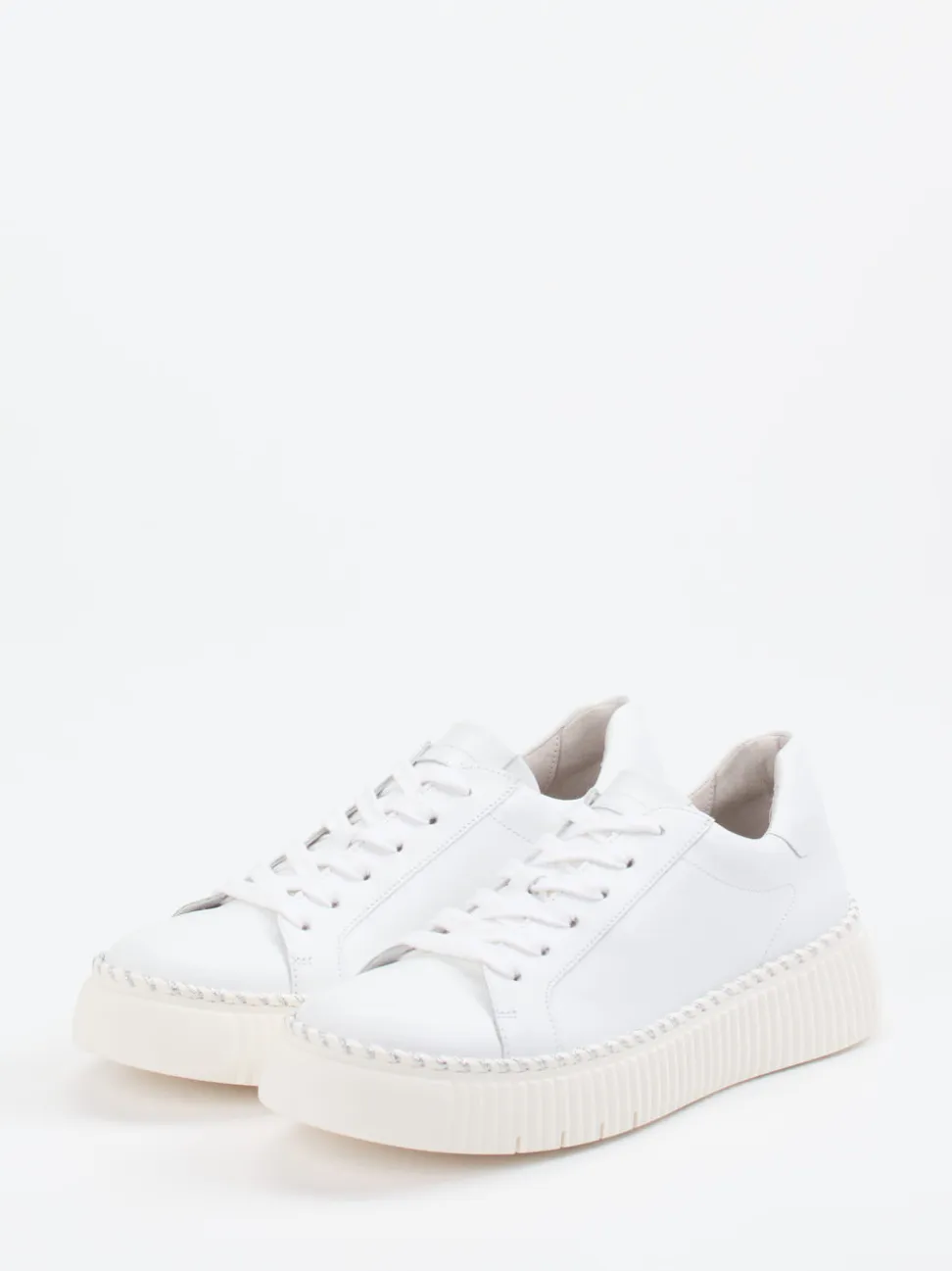 Gabor – Plateau-Sneaker aus Kalbleder weiß