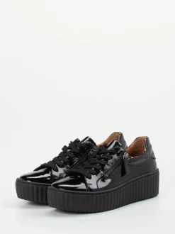 Gabor – Plateau-Sneaker aus Lackleder Schwarz